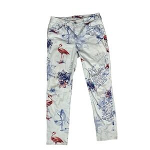Chicos SO SLIMMING Girlfriend Ankle Jeans Flamingo Floral Print Women 2/XS‎